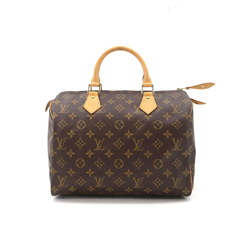 Louis Vuitton Monogram Speedy 30 HandBag Brown Gold Hardware